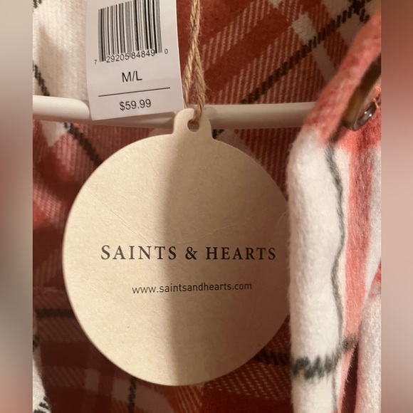 Saints & Hearts plaid oversized Shacket - Picture 6 of 10